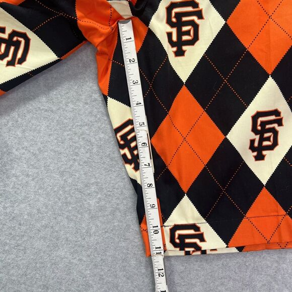 San Francisco SF Giants MLB Argyle Plaid Orange Black Golf Shorts Sz 42 - Picture 4 of 12